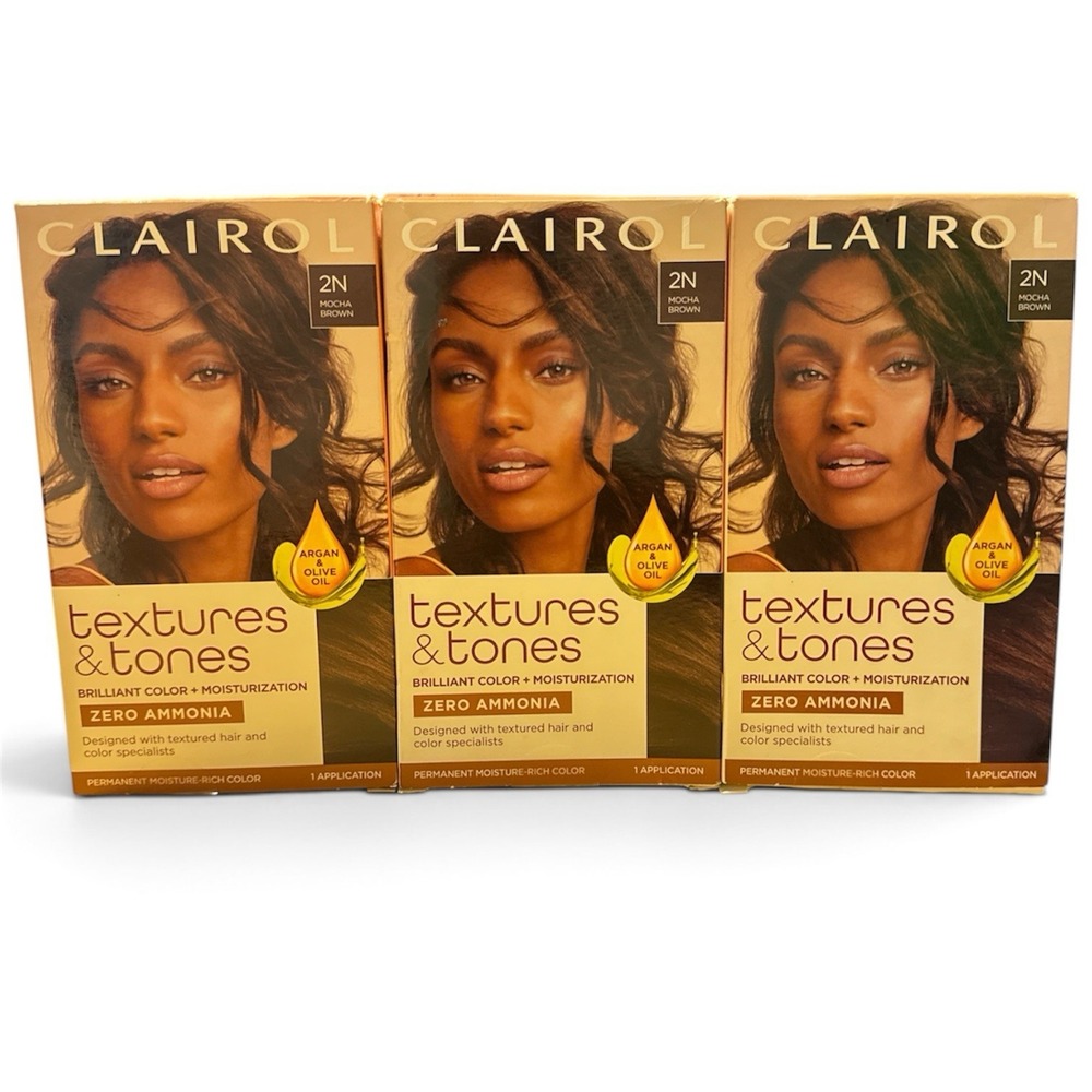 3 Clairol Textures Tones Permanent Hair Dye Color 2N Mocha Brown No Ammonia - Picture 2 of 3